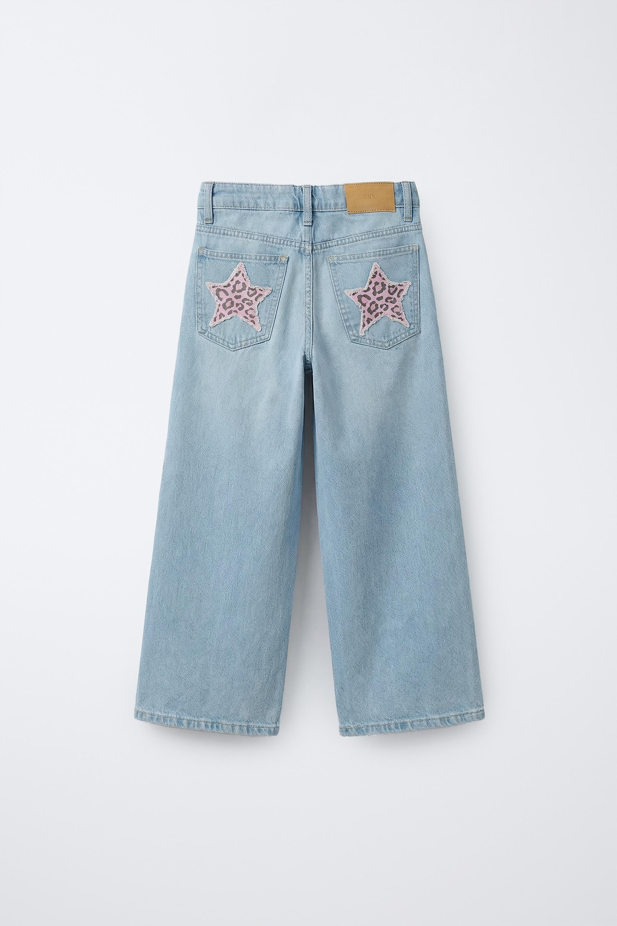 ANIMAL PATCH WIDE LEG JEANS